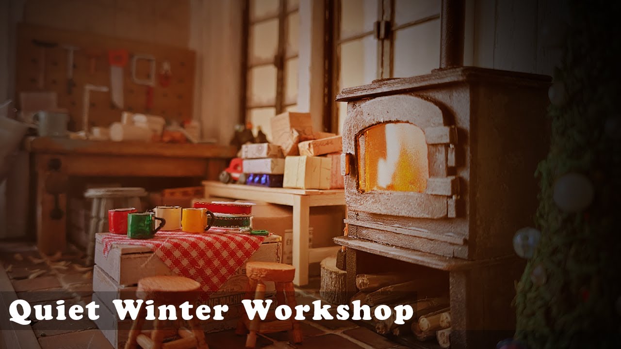 Quiet Winter Workshop | Cozy Miniature Room ASMR