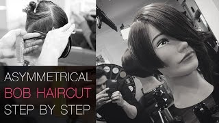 Asymmetrical Bob Haircut Step by Step With Dry Cutting Techniques - How To Cut A Asymmetrical Bob