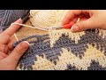 Узор «Зиг-заг цепочками» крючком 🌍 «Zig-zag chains» Crochet pattern