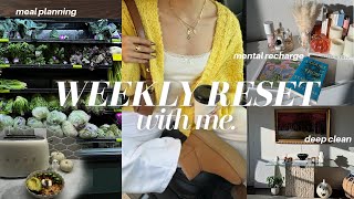 weekly reset VLOG 🫧 | meal planning, deep clean, mental recharge/self care, mic'd workout, planning