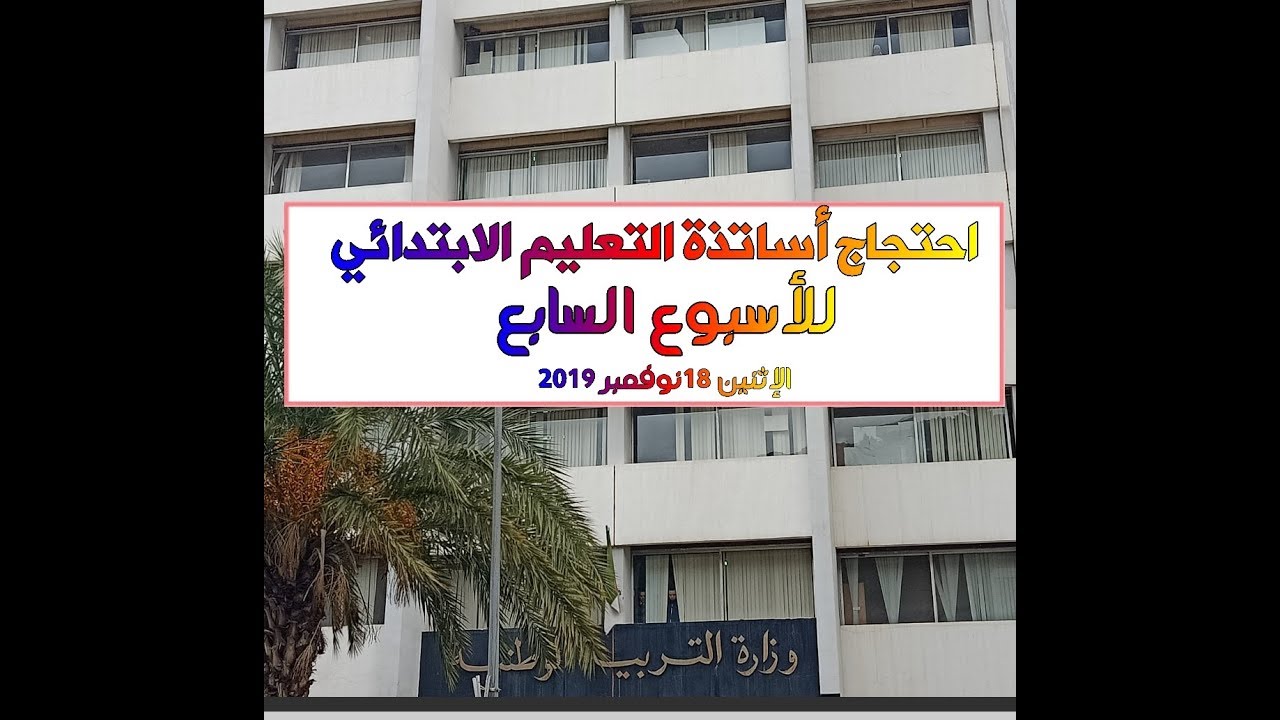 احتجاج أساتذة التعليم الابتدائي للأسبوع السابع الإثنين 18نوفمبر 2019