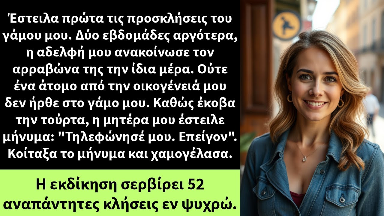 Έστειλα πρώτα τις προσκλήσεις του γάμου μου. Δύο εβδομάδες αργότερα, η αδελφή μου ανακοίνωσε τον