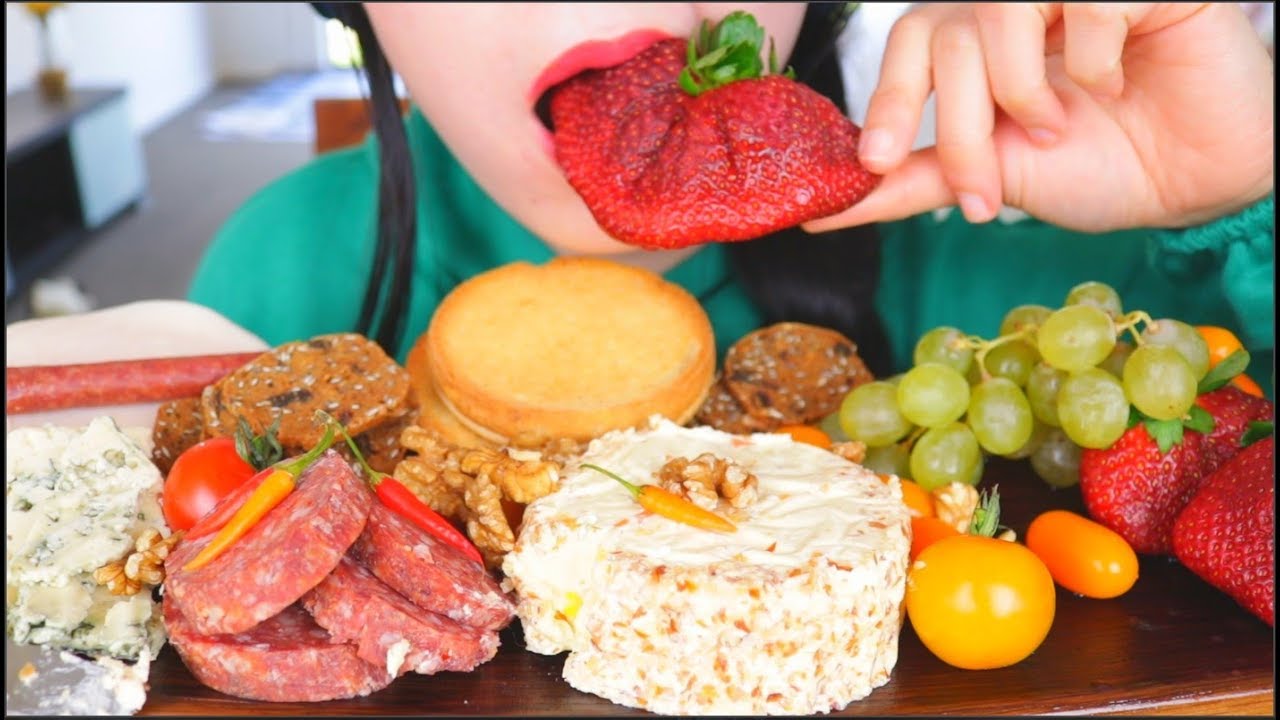 ASMR CHEESE & MEAT PLATTER | CHARCUTERIE BOARD | EATING SOUNDS | NO TALKING