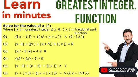 Greatest integer function jee: 5 quick examples that build intuition fast. Learn in minutes.