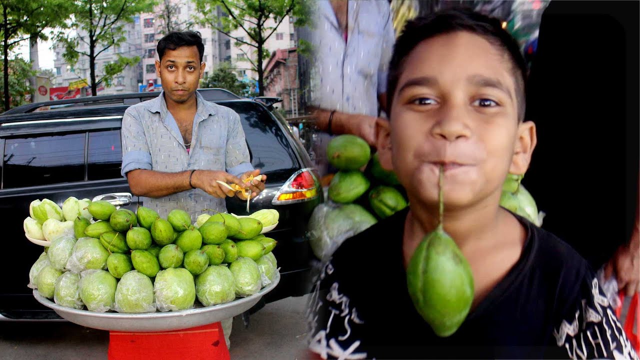 Kacha Aam Makha Recipe Village Style now selling on the Dhaka city As a