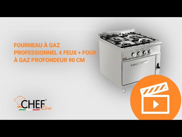 Fourneau à gaz 6 feux avec four électrique - Le Shopping du Chef