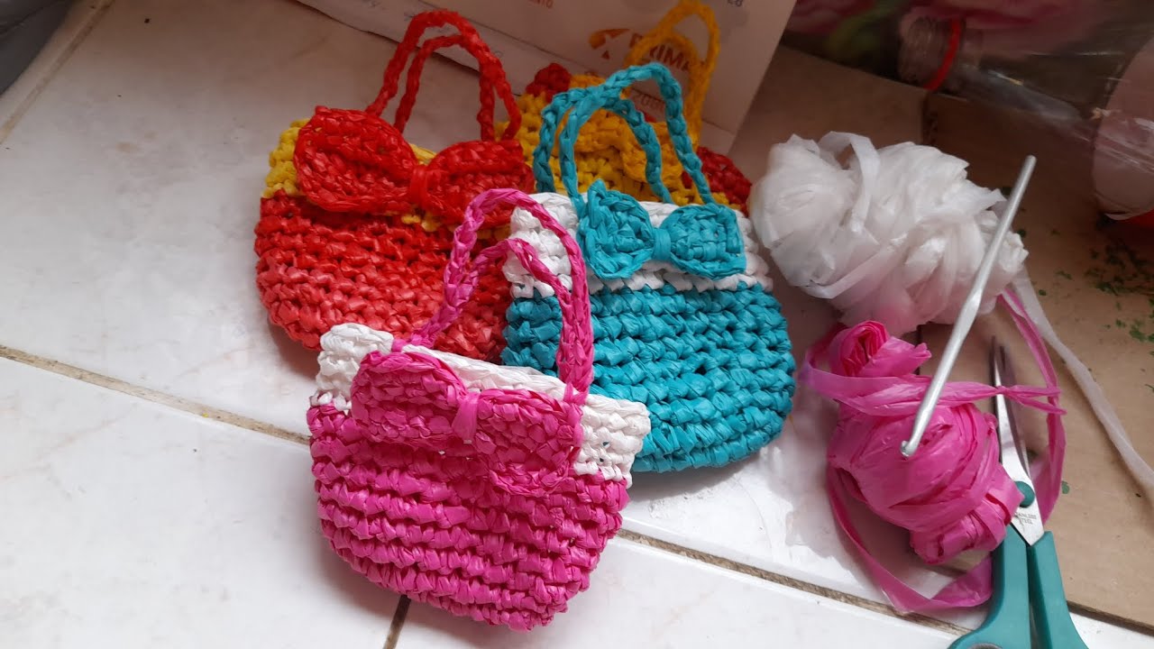 curso tejidos carteritas monederos con bolsas plasticas