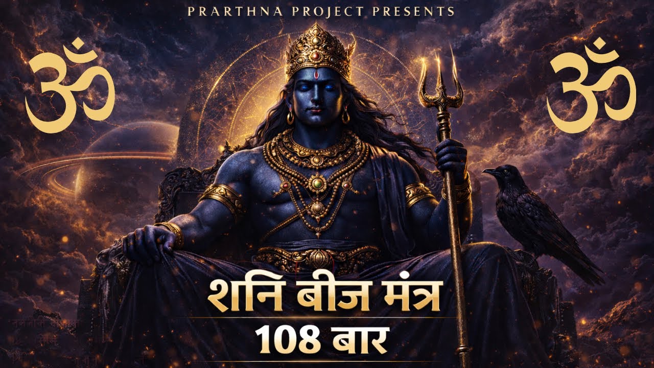 शनि देव बीज मंत्र 108 बार | साढ़ेसाती एवं शनि दोष से दिव्य रक्षा 
