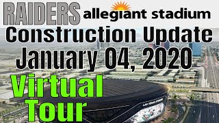 Las vegas raiders allegiant stadium construction update taken on
saturday, january 4, 2020. the glass is going up south east end.
parking lot t...