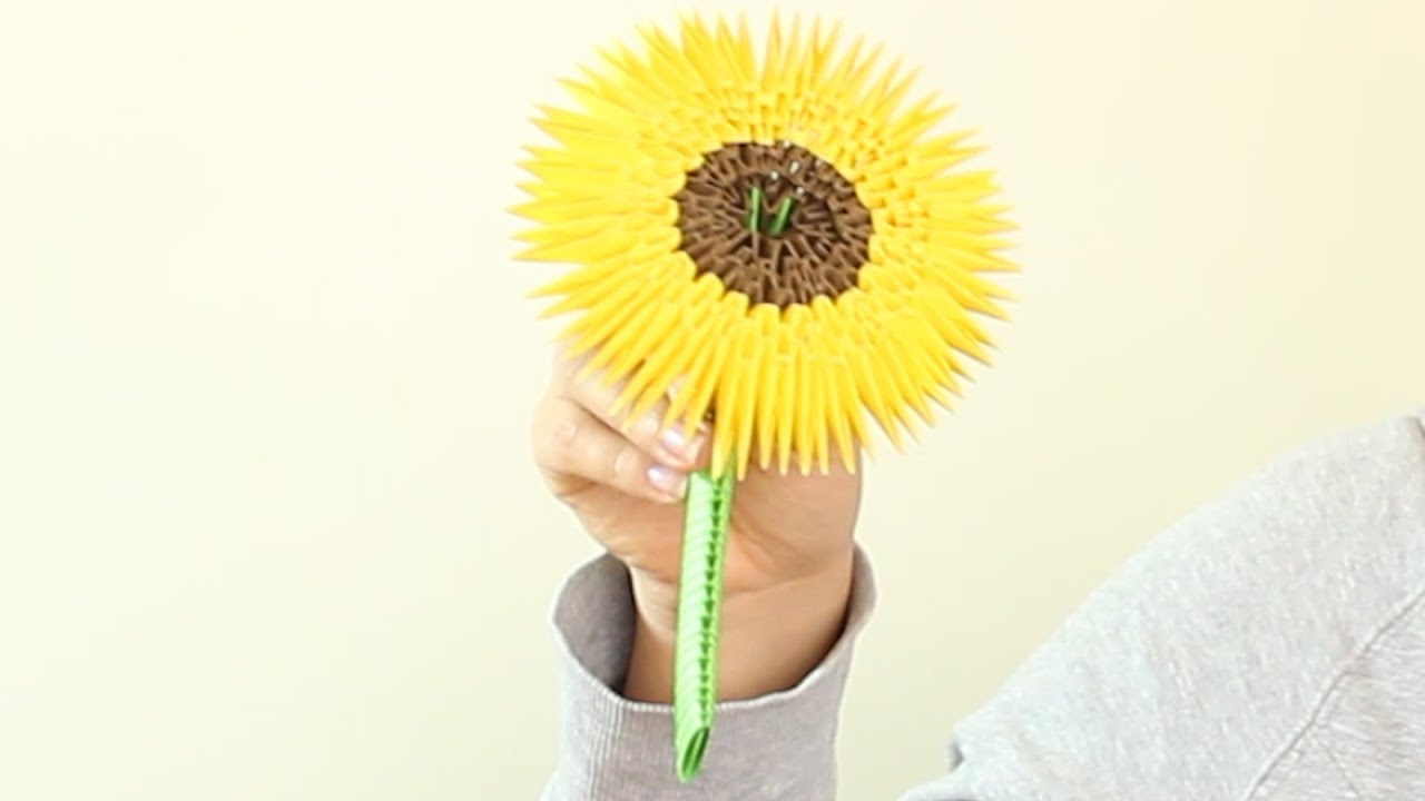 Sunflower / Girasol Origami 3D YouTube
