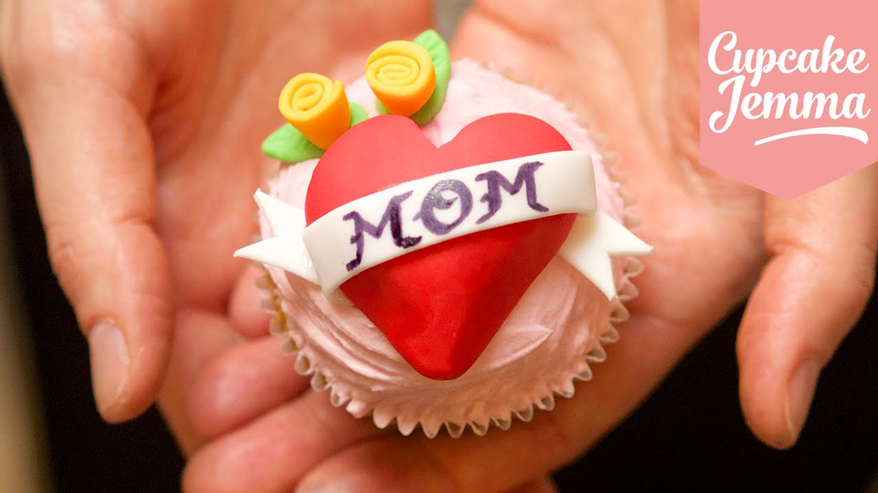 Heart Tattoo Cupcake Decoration Tutorial | Cupcake Jemma - YouTube