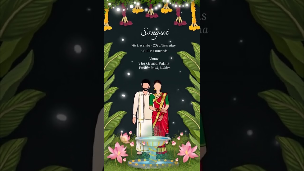 Video ID - 1113 | South Indian theme Wedding Invite | By Celebrare
