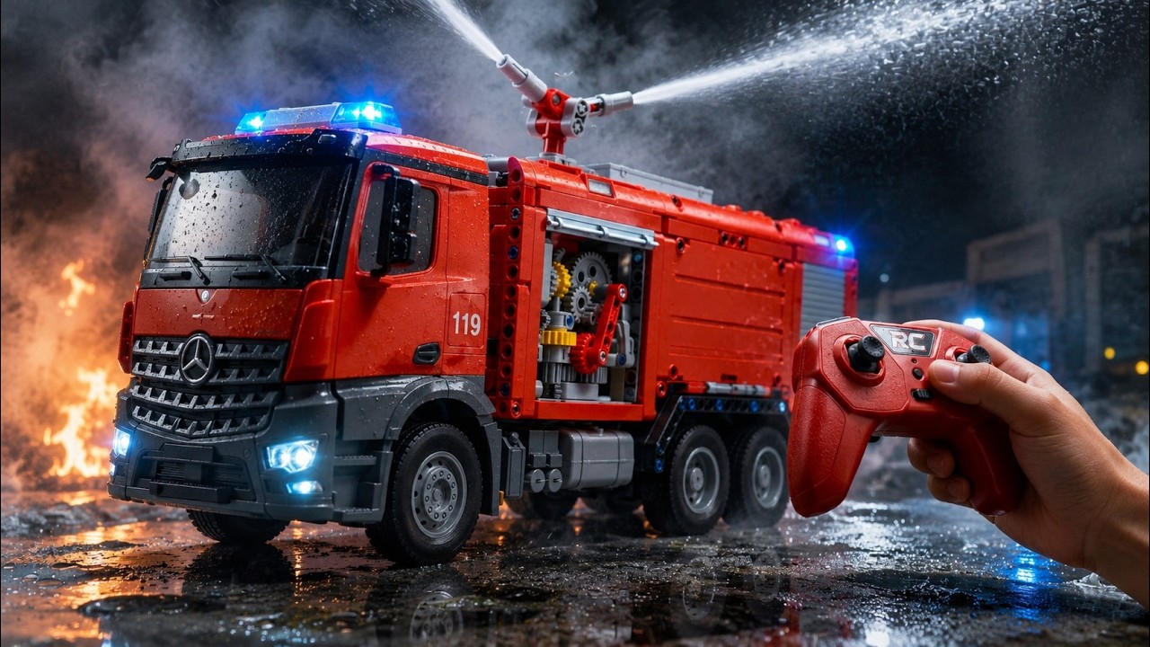RC Fire Truck Unboxing 🚒 Real Water Spray! 1:24 Scale Unboxing