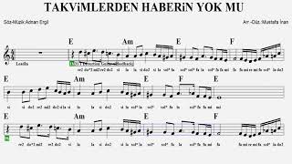 TAKVİMLERDEN HABERİN YOK MU--E-(Play Along)-:Guitar,Keyboard,Violin,Flute,Melodica,Ukulele,Recorder.