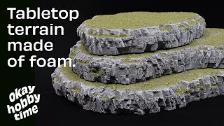 How to Make Foam Rocks for Wargaming Terrain without a Hotwire Foam Cutter  - Easy Tabletop Terrain 