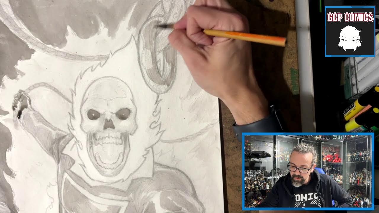 2HR Grind: Pencils, Inks, and Mistakes Drawing an Epic Ghost Rider Part 1 