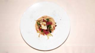 Wagyu Beef Carpaccio, Sweet Gorgonzola Cream And Sakura Shrimp