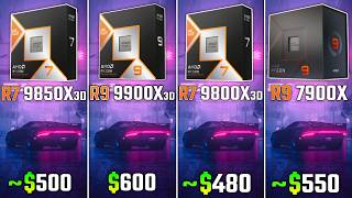 RYZEN 7 9850X3D vs RYZEN 9900X3D vs RYZEN 9800X3D vs RYZEN 7900X | Test in 6 Games
