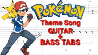 Pokémon Theme/Opening Song GUITAR + BASS TABS | Tutorial | Lesson