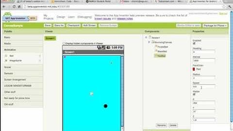 AppInventor Canvas animation