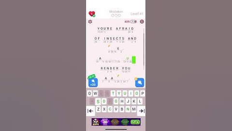 Solving level 41 on cryptogram