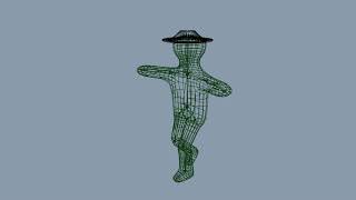 Blender OpenGL Rendering Animation - Wireframe Walk Cycle