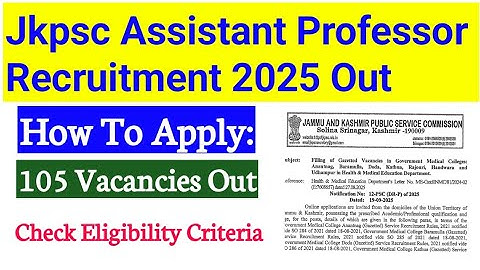 Jkpsc Assistant Professor Advertisement 2025 Out || How To Apply || Big Update For Aspirants 