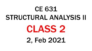 Structural Analysis 2 || Class 2
