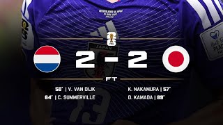 Netherlands vs Japan 2-2 | VAN DIJK & SUMMERVILLE GOALS, LATE KAMADA EQUALIZER #highlights #worldcup