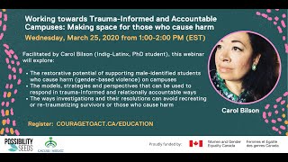 Working towards Trauma-Informed and Accountable Campuses: Making space for those who cause harm