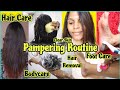 October pampering routine  skincare haircare hair removal  foot are  shalu swthrt  selfcare