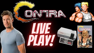 Retro Gaming - Beating Classic NES ContraNO Konami Code 8-Bit Live Playthrough