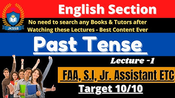Past Tenses - Finance Account Assistant, Sub-Inspector, Junior Assistant Exam | Lecture-1| 10 Marks.