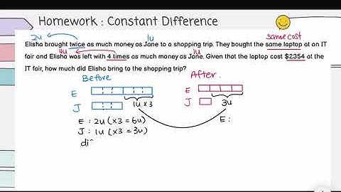 PSLE Math Problem Solving - Constant Difference (equal amount spent)