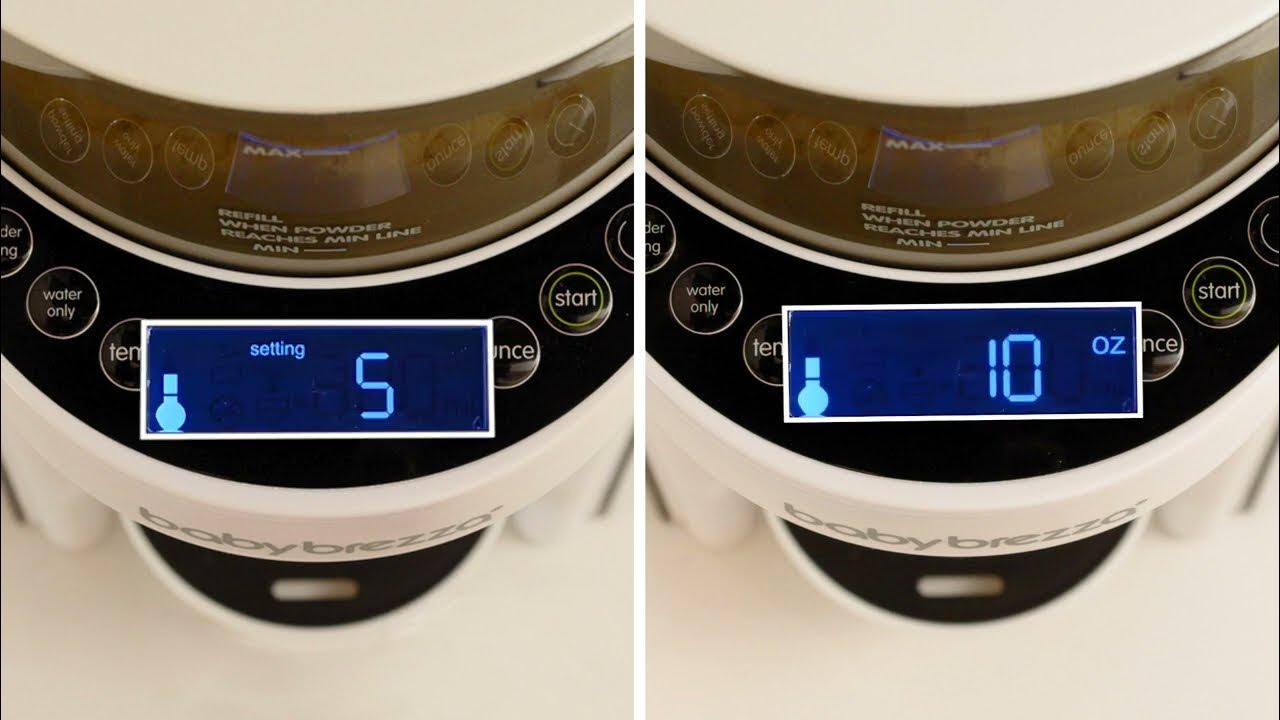Baby Brezza Formula Pro Advanced Ounces and Formula Settings Are