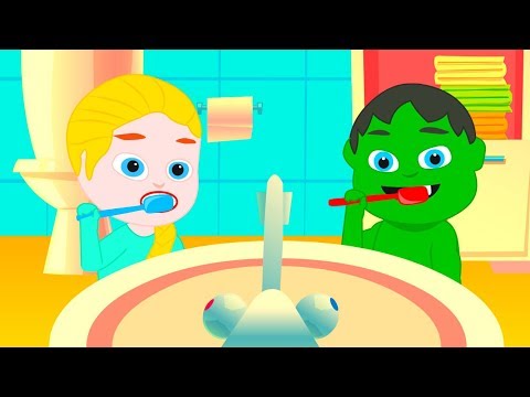 SUPER KIDS WASH THEIR TEETH ❤ Funny Cartoons For Kids