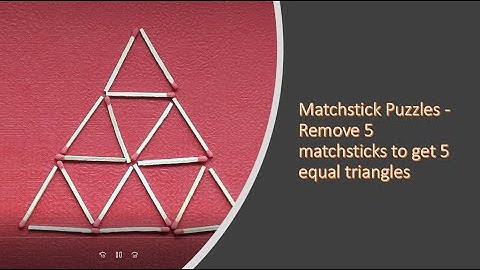Matchstick Puzzles | Remove 5 matchsticks to get 5 equal triangles