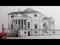 How to Draw Buildings in 1-Point Perspective: The Villa Rotonda: Narrated