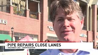 Drivers prepare for increased traffic on Hwy 280 during Birmingham Water Works pipe repair