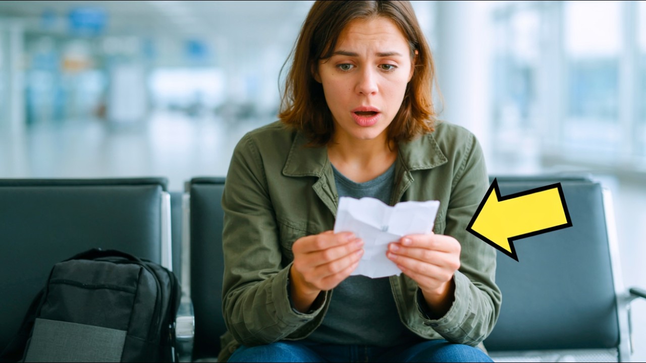 A CREZUT CĂ A FOST UITATĂ DE SOȚ LA AEROPORT… DAR A ÎNGHEȚAT CÂND A CITIT BILETUL DIN BUZUNAR