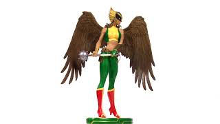 Hawkgirl takes flight! joins her fellow heroines in the dc cover girls
line. tall and regal, stands ready for flight with mace at r...