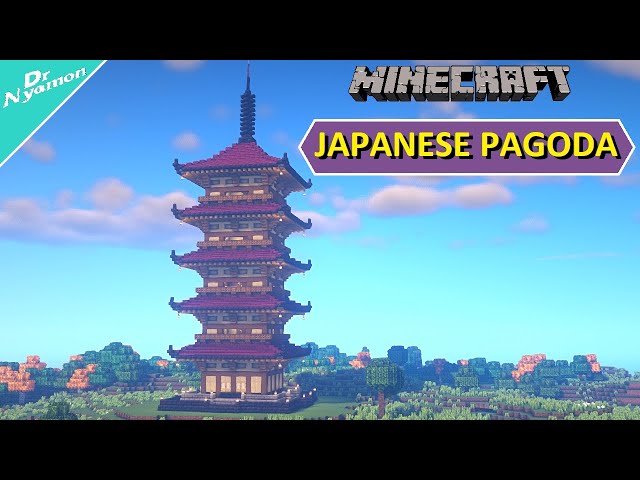 Minecraft Pagoda - Large Japanese Pagoda Minecraft TUTORIAL - Nether Update  1.16+ 