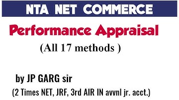 HRM for NTA NET COMMERCE l Performance Appraisal l by JP GARG SIR