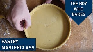 How to make sweet shortcrust pastry, line a tart tin and blind bake - The Boy Who Bakes