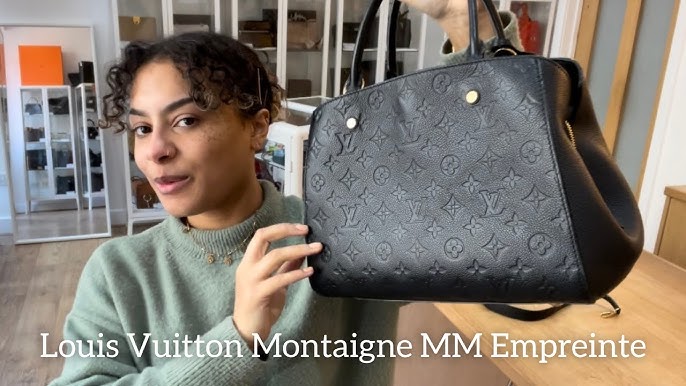 Louis Vuitton Black Monogram Empreinte Montaigne GM Bag