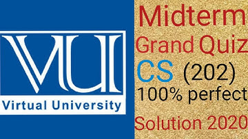 Midterm Grand Quiz of CS202 100% accurate solution | virtual university  |FED fall(2020)  |