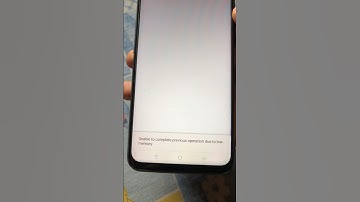 Unable To Complete Previous Operation Due To Low Memory