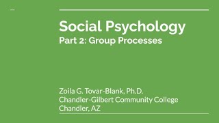 PSY 101: Group Processes