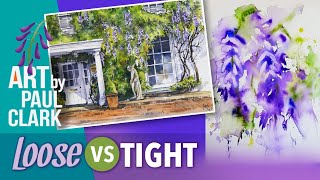How to Paint Wisteria, Loose vs Tight on a Watercolour Holiday!