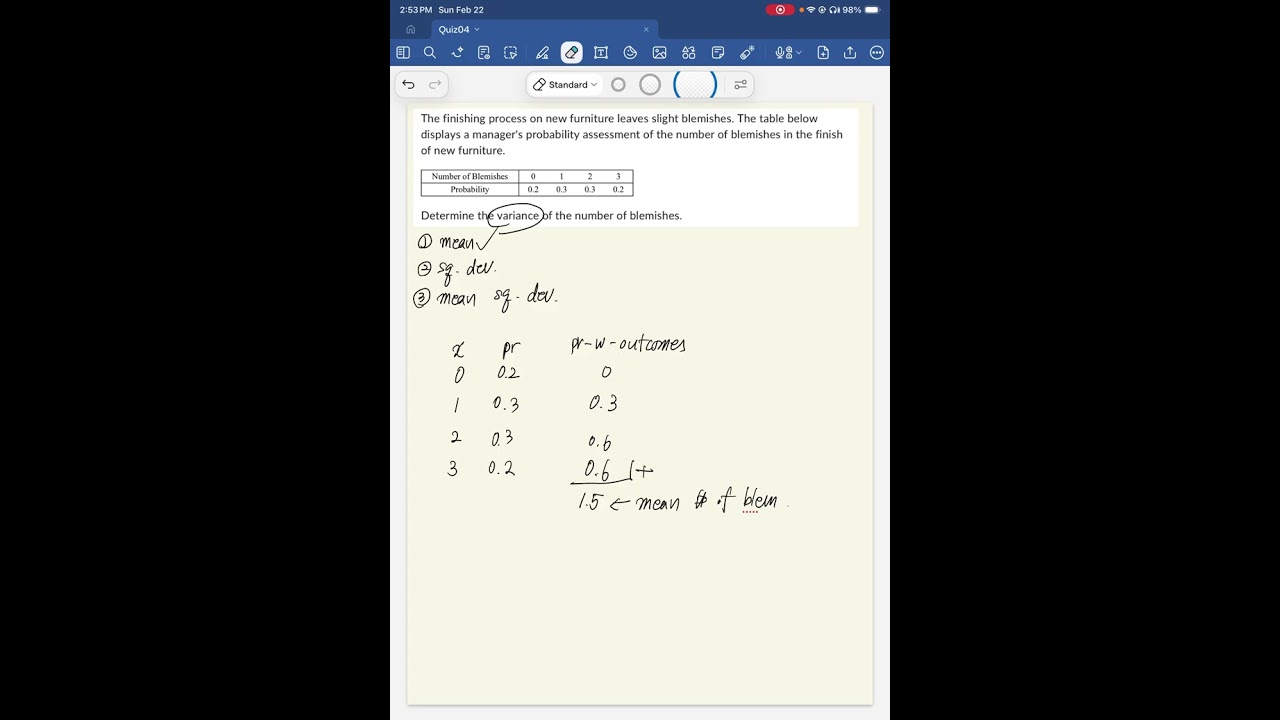Eco320 Quiz 04 Furniture Blemishes